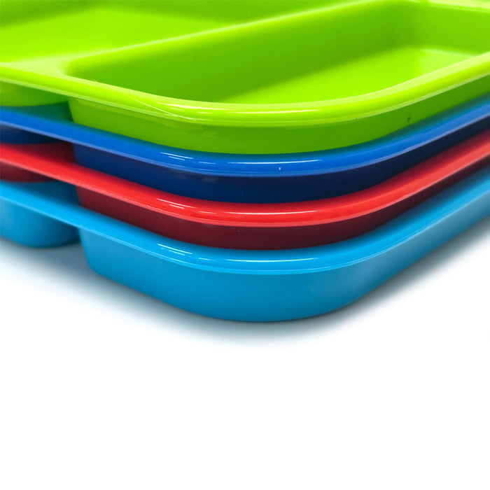 3pk Microwave Divided Plate Durable 5 Sectioned Dinner Tray Meal Snack Bpa Free