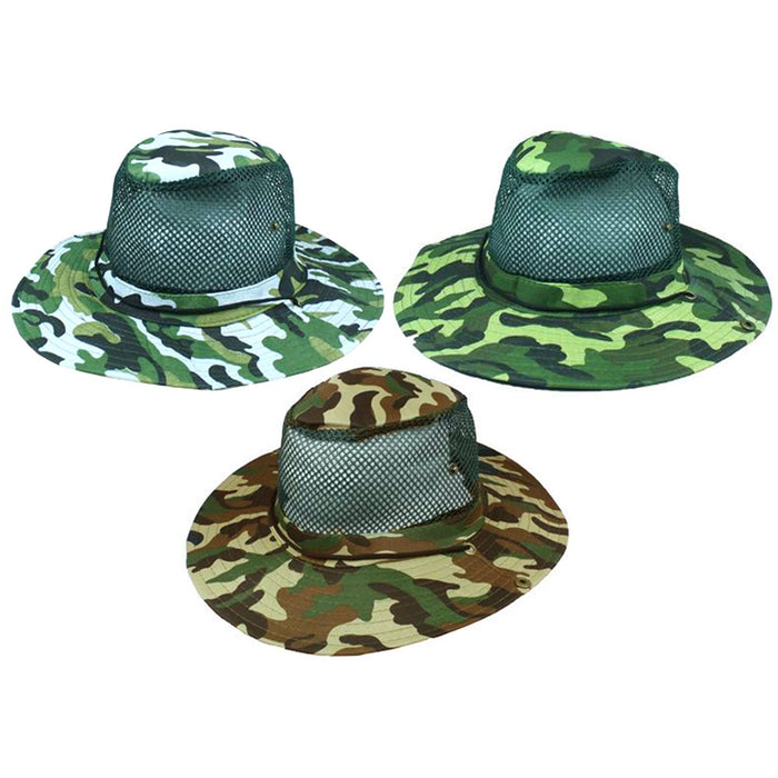 1 Boonie Hat Military Camo Bucket Wide Brim Sun Fishing Bush Booney Cap Unisex