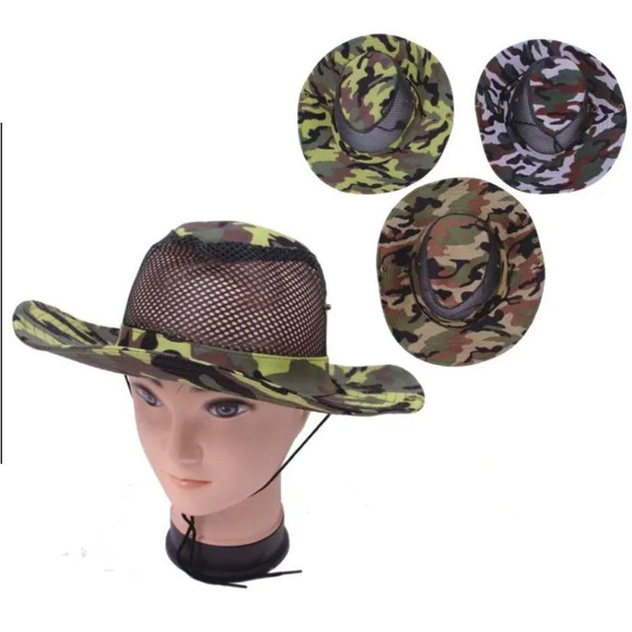2 Wide Brim Boonie Hat Men Women Top Camo Bucket Hats Safari Military Beach Sun
