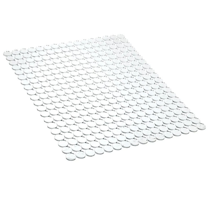 1 Pc Clear Decorative Kitchen Sink Mat Dish Protector Pad Circle Design 16"x12"