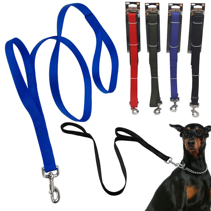 2 Dog Leash Control Handle Heavy Duty Nylon Lead Rope Train Walking Harness 48"L