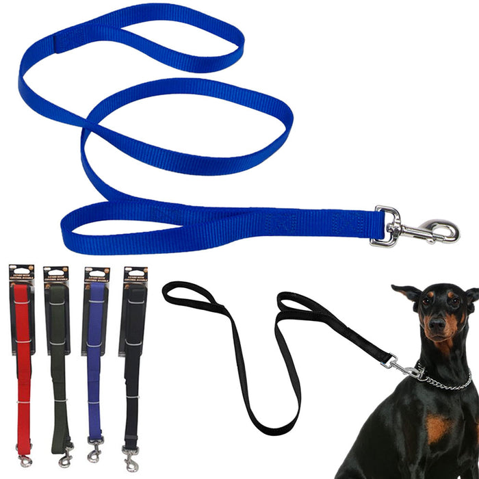 4 Pc Dog Leash Control Handle Heavy Duty Nylon Lead Walking Harness Rope 48"L