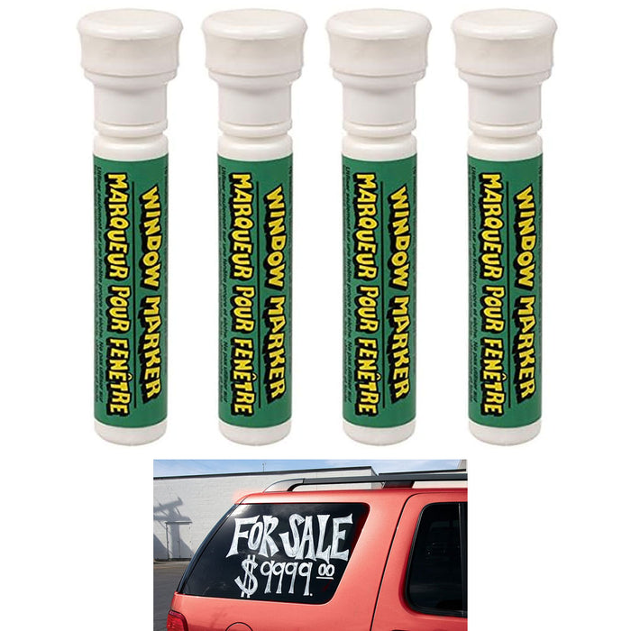4 Pc Glass Window Markers White Paint Pens Erasable Washable Wedding Auto Tire