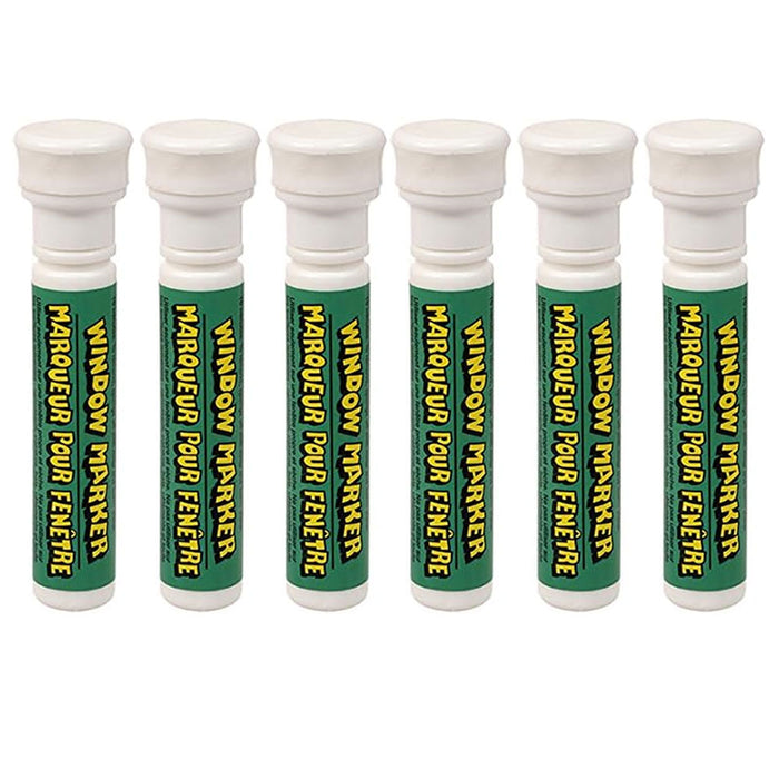 6 X Washable Window Markers White Paint Pens Glass Erasable Auto Tire Windshield