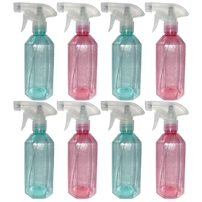 8 Empty Spray Bottles Plastic Hair Sprayer Mist Plant Gardening Watering 14.2oz