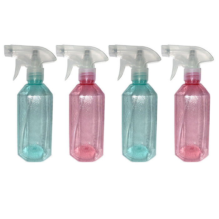 4 Empty Spray Bottles Plastic 14.2oz Mist Plant Water Sprayer Hair Salon Tool