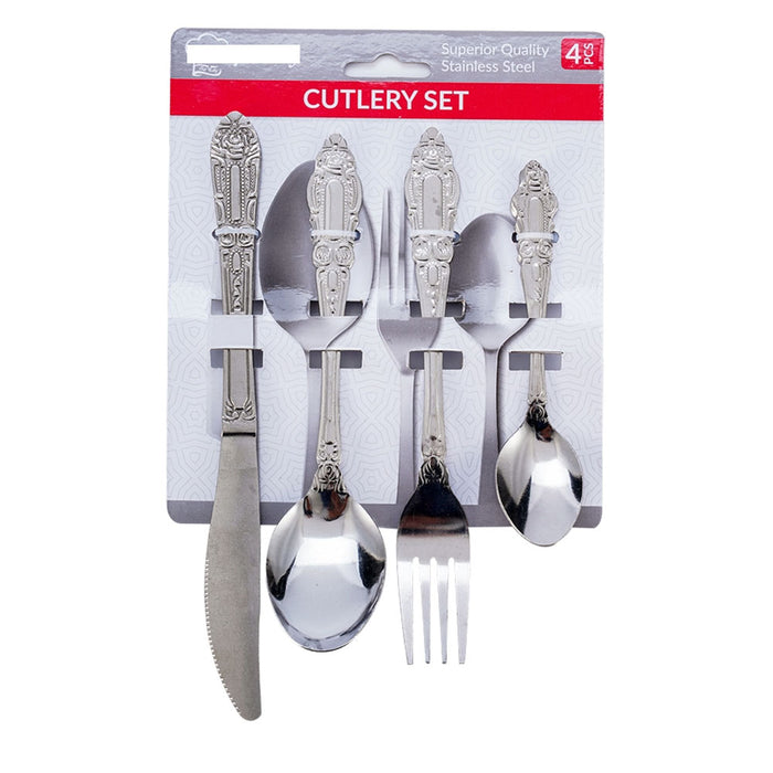 24 Pc Flatware Cutlery Silverware Stainless Steel Utensils Forks Spoons Knives