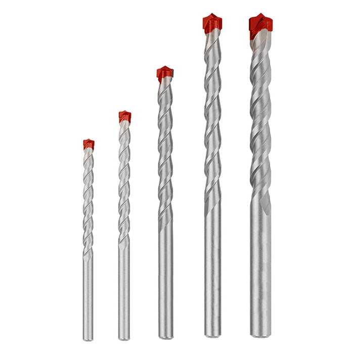 5 Pc Masonry Drill Bit Set 5/32" 3/16" 1/4" 5/16" 3/8" Heat Treated Carbide Tips