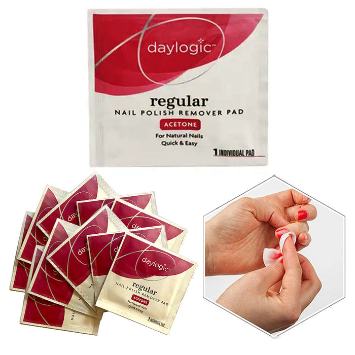 50 Pc Acetone Wipes Nail Polish Remover Pads Fingernails Individually Wrapped