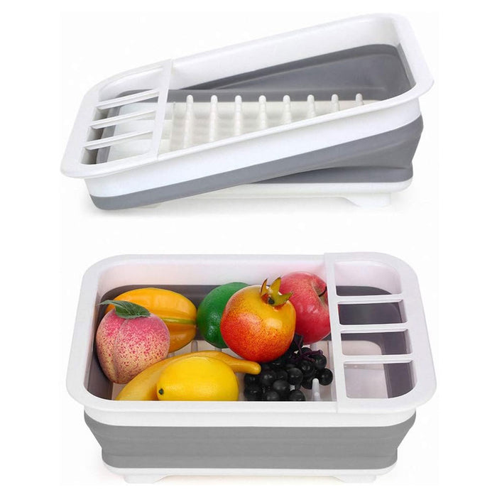 1 Collapsible Dish Drying Rack Drainer Dinnerware Holder Sink Organizer Kitchen