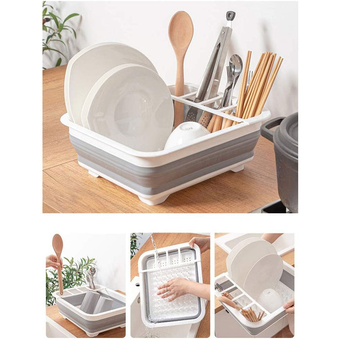 1 Collapsible Dish Drying Rack Drainer Dinnerware Holder Sink Organizer Kitchen