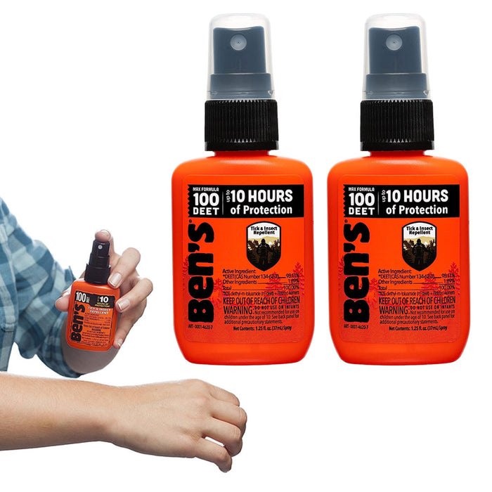 2 Pc Maximum Strength Ben's 100 Tick Insect Repellent Pump Spray Mosquito 1.25oz