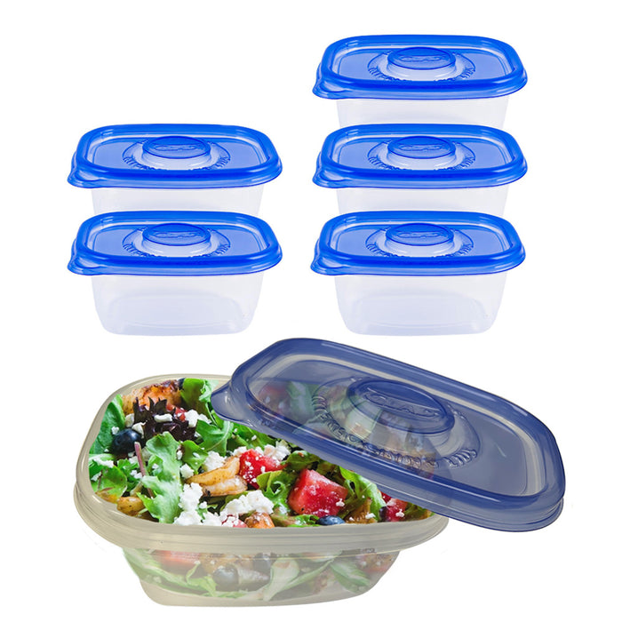 5PK Food Storage BPA Free Plastic Container Meal Prep Freezer Microwave Reusable