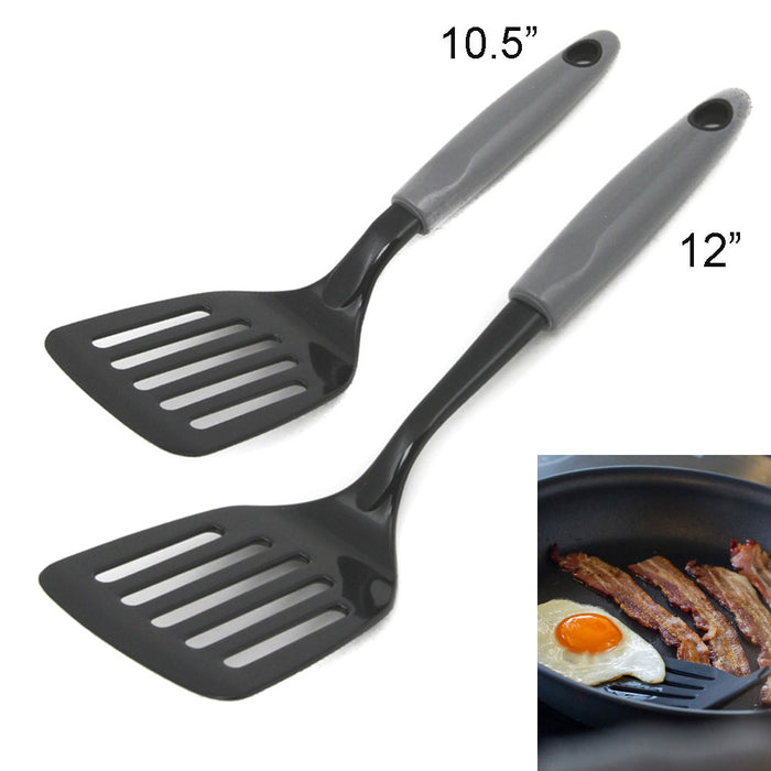 2 Nylon Turner Slotted Heat Resistant Kitchen Utensil Spatula Sizes 10.5" - 12"