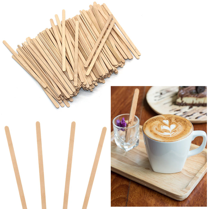 1000 Wooden Sticks Coffee Stirrers Cocktail Mixer Drink Swizzle Mix Bar Crafts