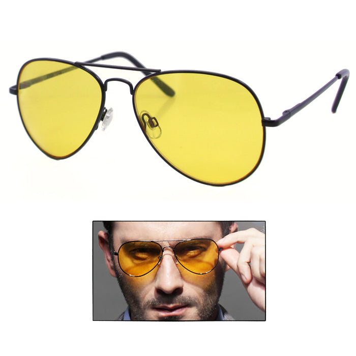 1 Pair Style Sunglasses Amber Lens Night Driving Glasses Eyewear Shades Fashion