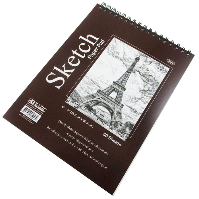 New 6x8 High Quality Spiral Premium Quality Sketch Book Paper Pad 50 Sheet Draw