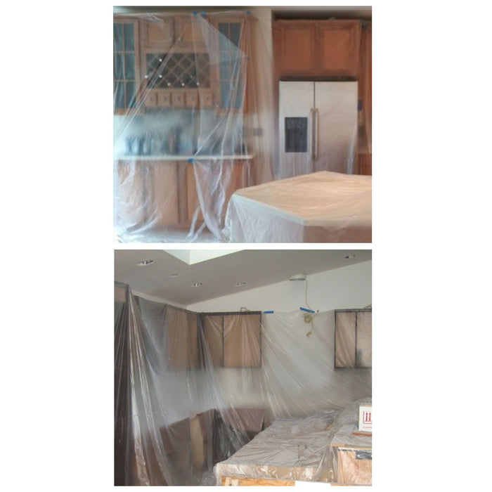 2 Heavy Duty Plastic Drop Cloth Furniture Paint Floor 0.27 Mil Protector 9'x12'