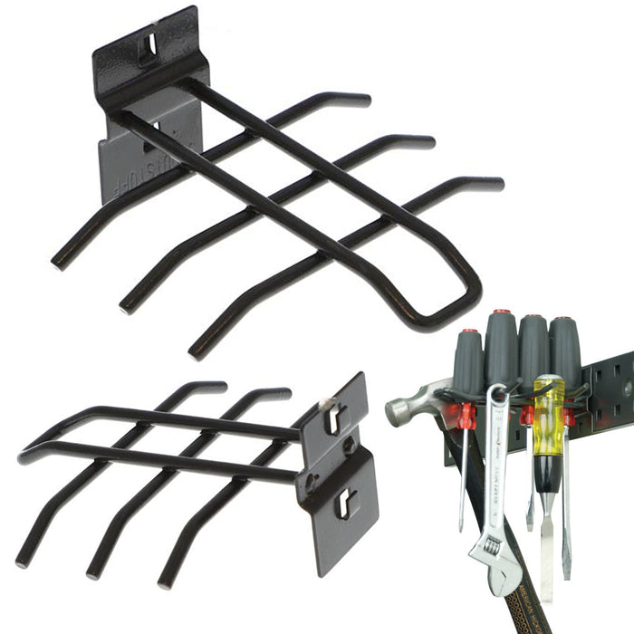 4 Pc Steel Tool Rack Wall Mount Bar Shelf Holder Hang Workshop Organizer Storage