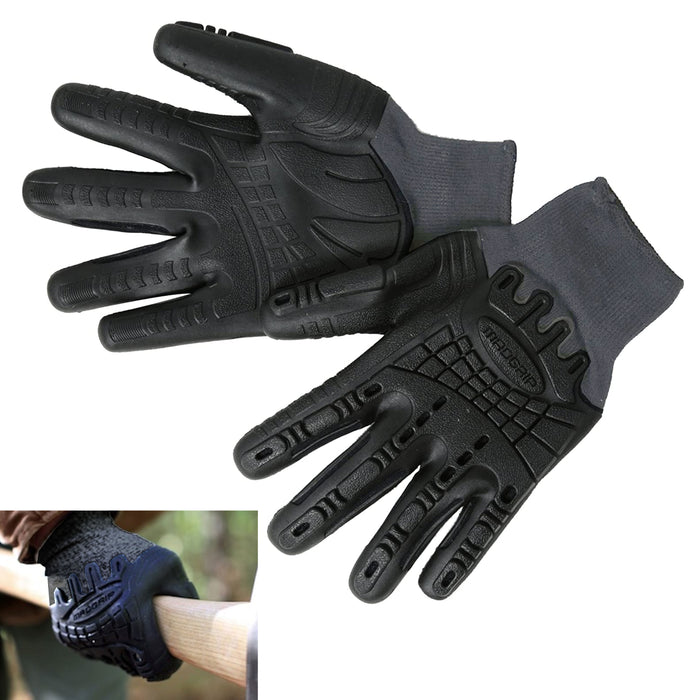 1 Pair Impact Work Gloves Coated Protection Vibration Resistant Safety Grip XXL