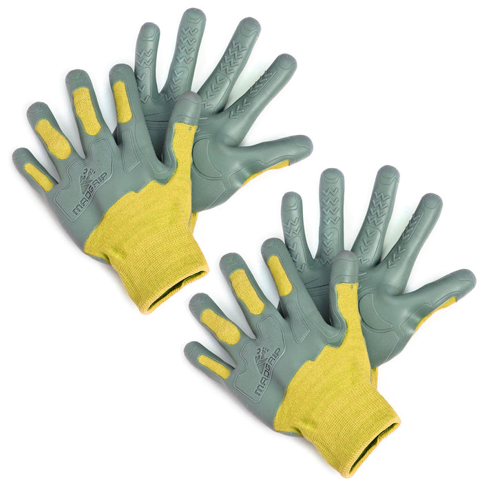 2 Pairs Work Gloves Pro Palm Knuckler Grip Hand Protection Cushioning Safety XXL