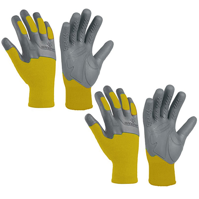 2 Pairs Work Gloves Pro Palm Knuckler Grip Hand Protection Cushioning Safety XXL