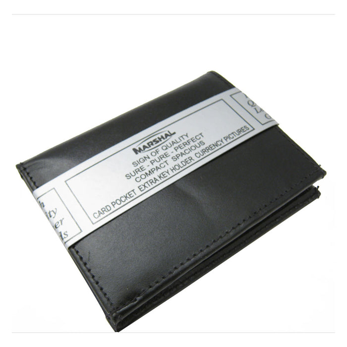 Law Enforcement Wallet Black Genuine Leather Tri-Fold Badge Holder Hidden Police