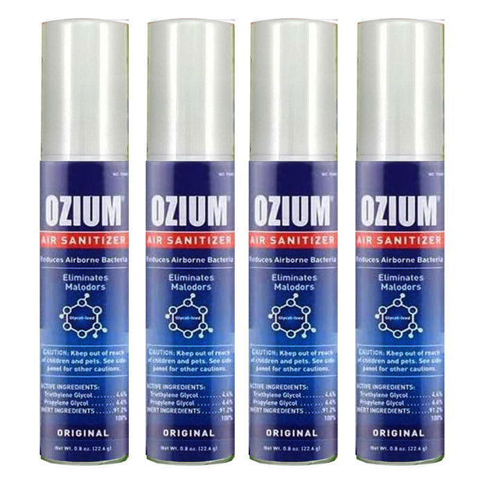 4 Ozium Air Sanitizer Freshener Odor Eliminator Original Fragrance Aroma 0.08oz