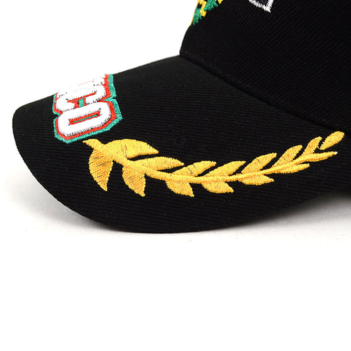 1 Mexico Black 3D Embroidered Baseball Cap Fitted Hat Dad Men Women Mexican Flag