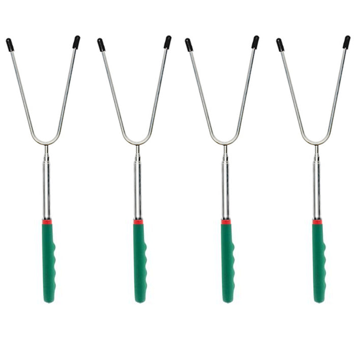 4 Large Telescopic 60" Roasting Fork Skewer Extendable Hot Dog Campfire Grilling