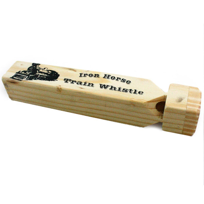 2PC Large Iron Wooden Train Engine Whistle 7" ChooChoo Sound Locomotive Kids Toy