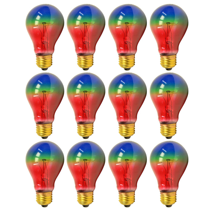 12 Pc Multicolor Rainbow Light Bulbs 40w 120v Lighting Ambient Lamp Party Decor