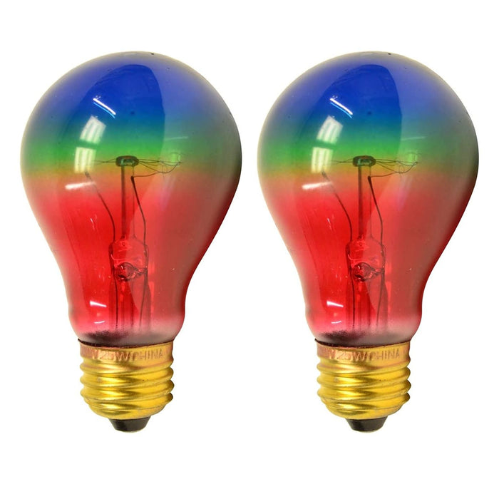 2 Pc Rainbow Party Light Bulbs 40w 120v Ambient Color Lighting Lamp Decorative