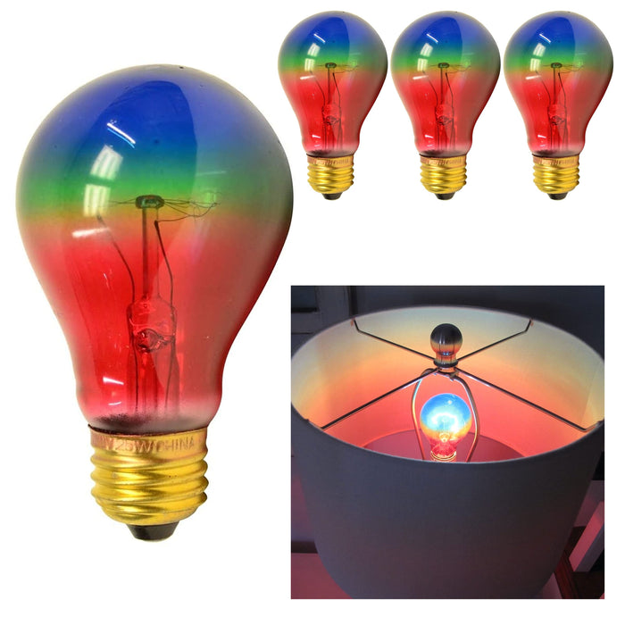 4 Pc Colorful Rainbow Light Bulbs 40w 120v Ambient Party Lighting Lamp Decor