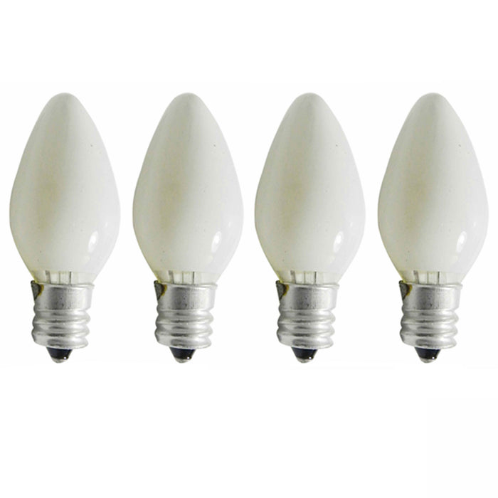 4 Pc White 4 Watt Night Light Bulbs 120V Candelabra Lamp 4W Replacement Lighting