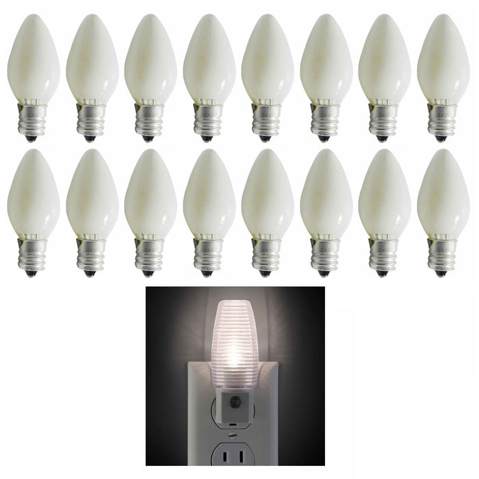16 Pc White Night Light Bulbs Candelabra Base Chandelier 4 Watt 120V 50 Lumens