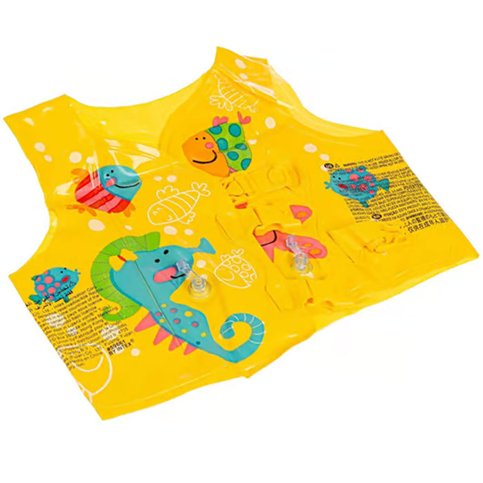 1 Swim Vest Float Inflatable Life Jacket Safe Kids Floaties Pool Beach Fun 16"