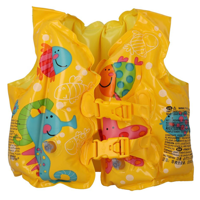 1 Swim Vest Float Inflatable Life Jacket Safe Kids Floaties Pool Beach Fun 16"