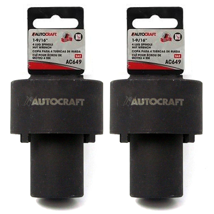 2 Pc 4 Lug Spindle Nut Wrench 1-9/16" Socket Axles Rotating Locknut Tools Auto