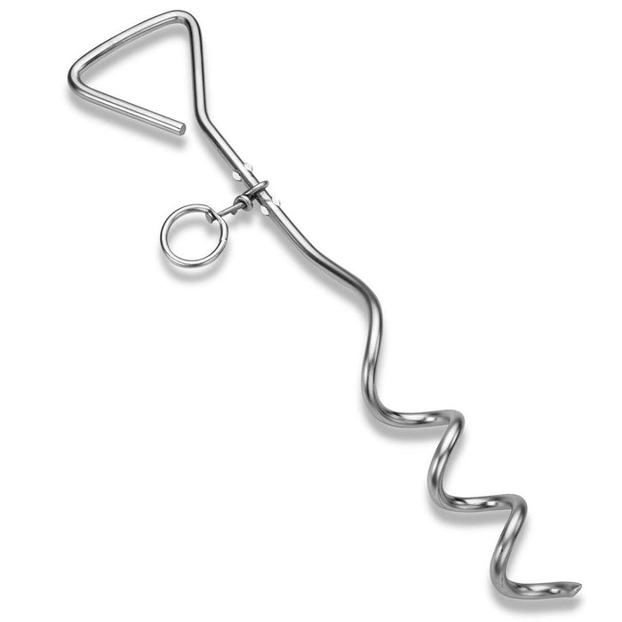 16" Chrome Heavy Duty Dog Tie Out Stake Spiral Metal Screw Yard Ground Spike NEW