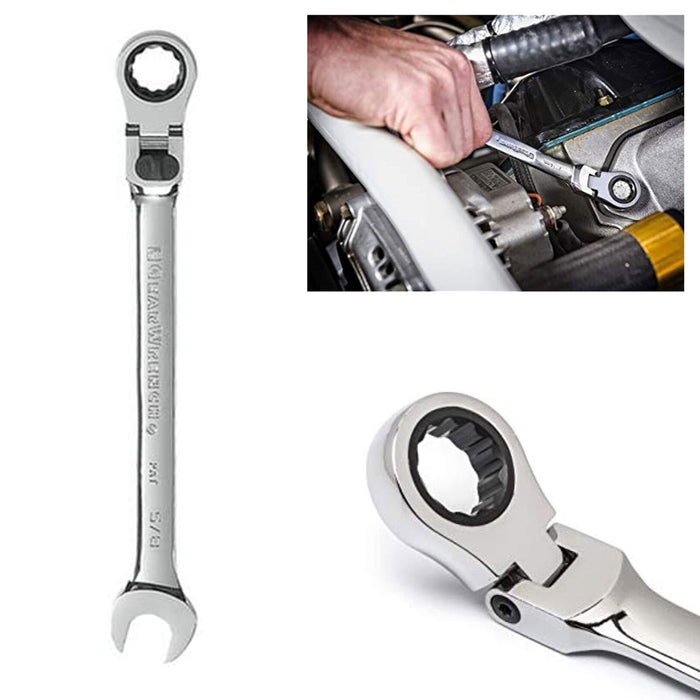 1 Pc Flex Head Ratcheting Wrench 5/8" Combination Flexible Ratchet Hand Tools