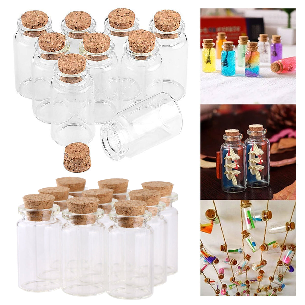 Yesker IPV023 Package of 24 Small Mini Glass Jars with Cork