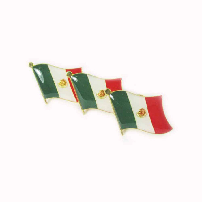 3 Pack Mexico Flag Lapel Pin Support Patriotic Enamel Badge Hat Tie Mexican Flag