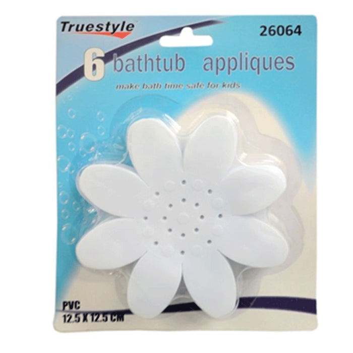 12 Bathtub Decals Non Slip Flower White Stickers Tread Suction Safety Tub Shower