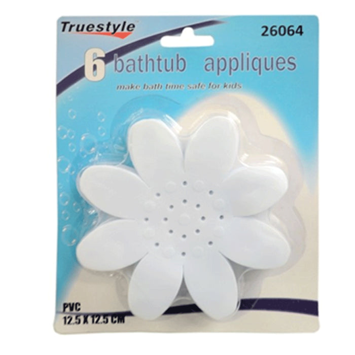 12 Bathtub Decals Non Slip Flower White Stickers Tread Suction Safety Tub Shower