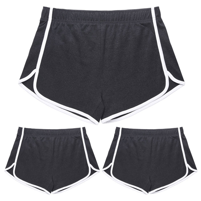 3 Women's Cotton Sport Booty Shorts Dolphin Yoga Dance Lounge Hot Pants Grey M