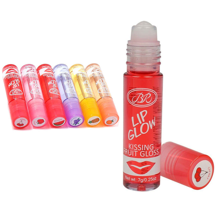 5 Pc Girls Roll On Lip Gloss Glossy Make-up Kids Teens Fruity Flavors Party Gift