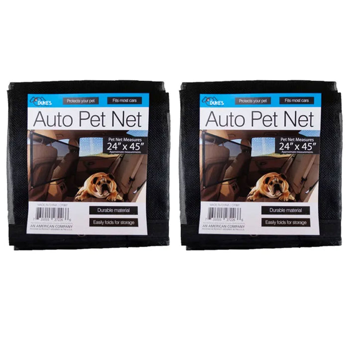 2 Pc Car Dog Pet Barrier Guard Back Seat Safety Protector Mesh Net For SUV Truck