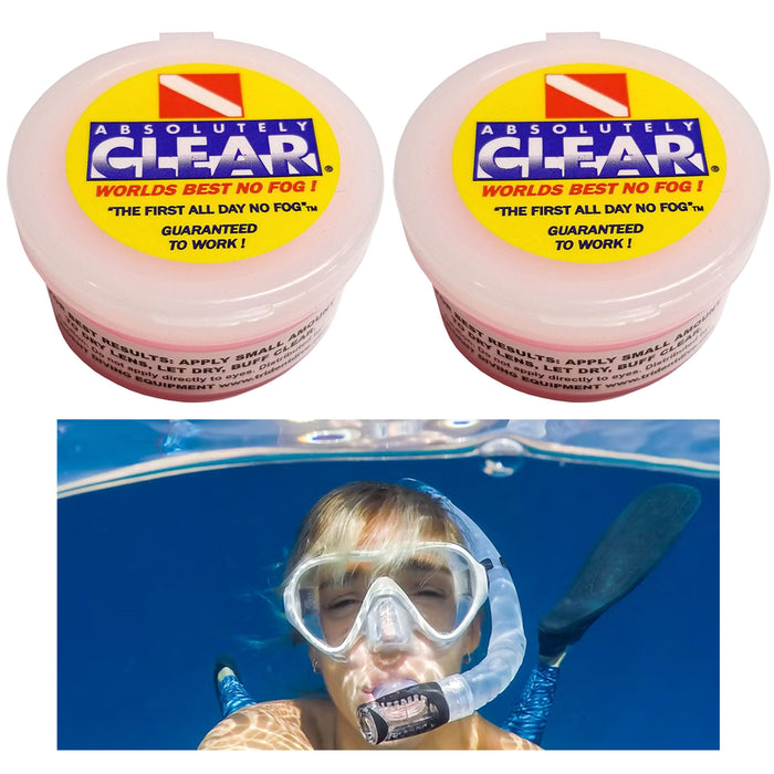 2 X Absolutely Clear Scuba Diving Mask Anti-Fog Defog Goggles Eyeglasses Snorkel