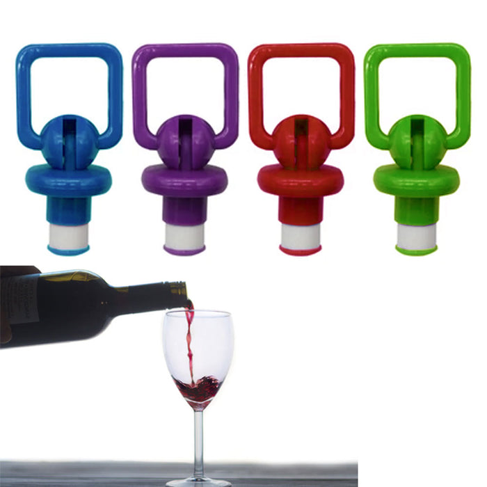 4 Pc Silicone Wine Bottle Stopper Beer Plug Champagne Cork Seal Freshness Saver